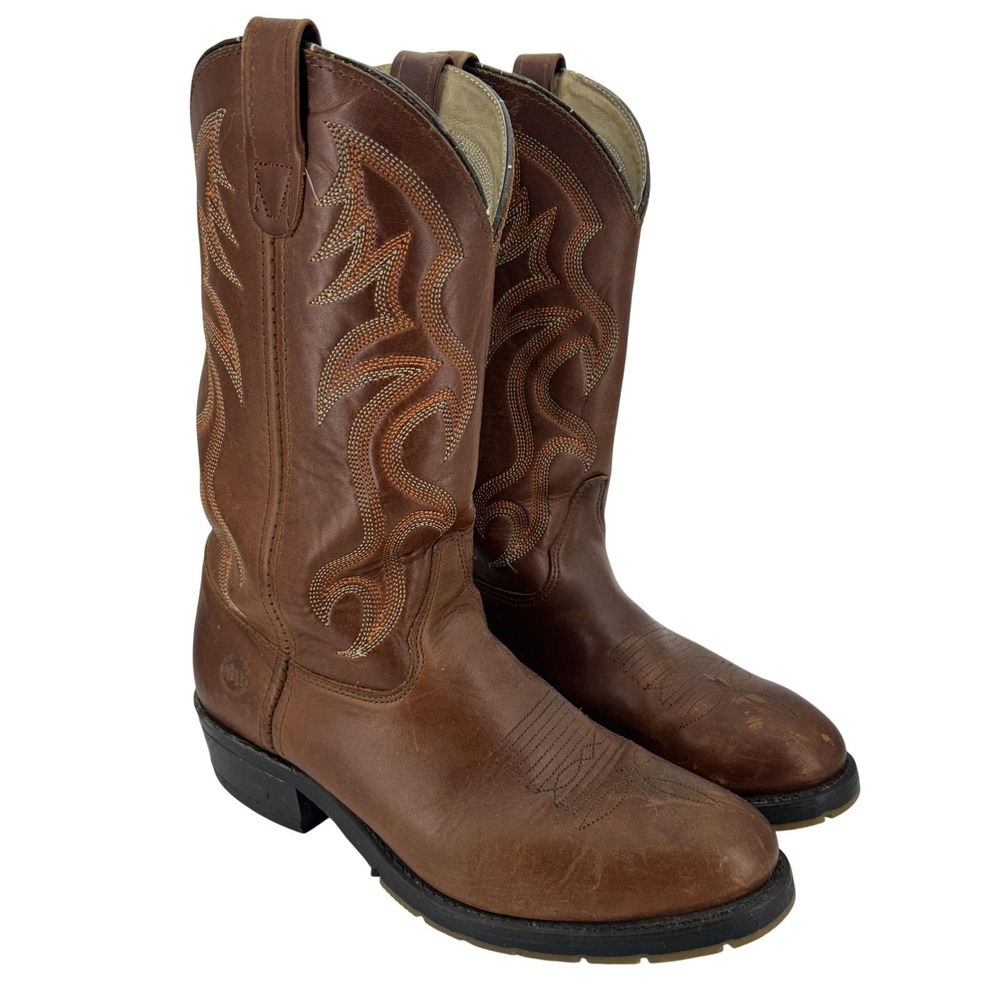 Double H Boots Mens Size 10.5B Brown Leather Work Western Slip Resistant 1519